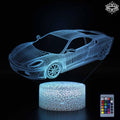 Luminária Carros em LED 3D - 16 Cores RGB com Controle Remoto