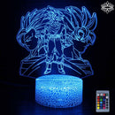 Luminária Dragon Ball Z em LED 3D - 16 Cores RGB com Controle Remoto