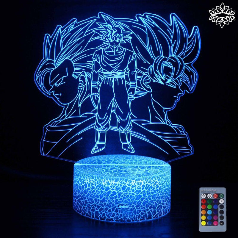 Luminária Dragon Ball Z em LED 3D - 16 Cores RGB com Controle Remoto