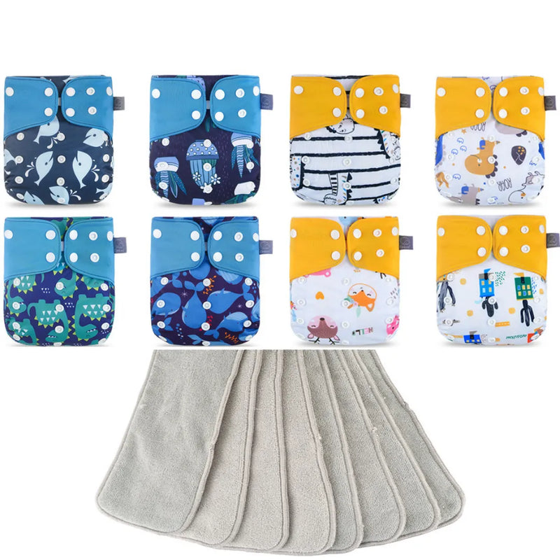 Fralda Ecológica Kit 8 Unidades + 8 absorventes