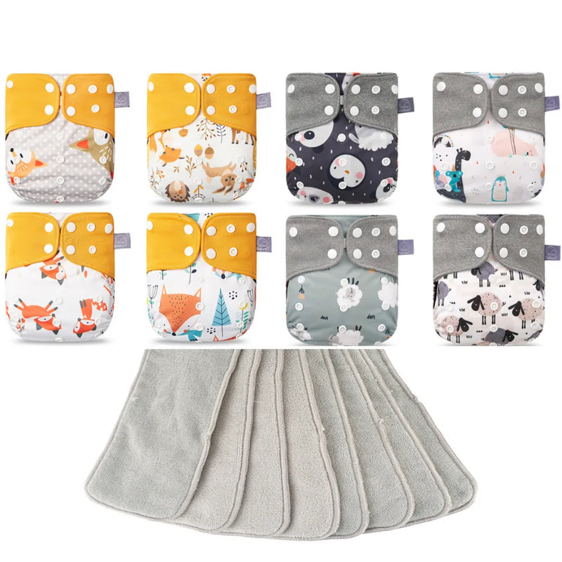 Fralda Ecológica Kit 8 Unidades + 8 absorventes