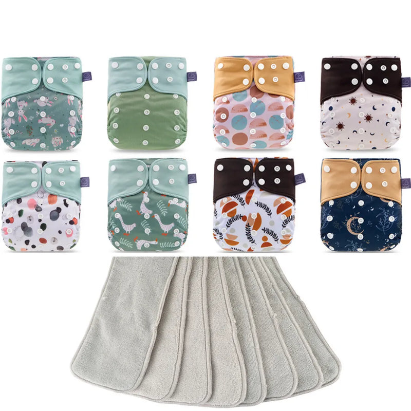 Fralda Ecológica Kit 8 Unidades + 8 absorventes