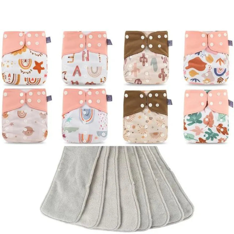 Fralda Ecológica Kit 8 Unidades + 8 absorventes