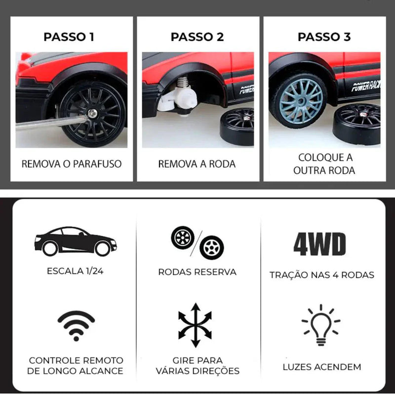 Carrinho de Controle Remoto de Drift