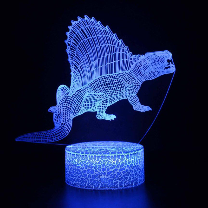 Luminária Dinossauro em LED 3D - 16 Cores RGB com Controle Remoto