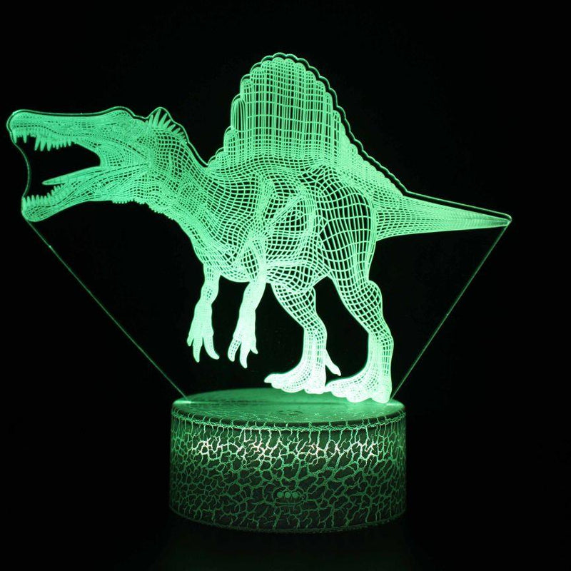 Luminária Dinossauro em LED 3D - 16 Cores RGB com Controle Remoto