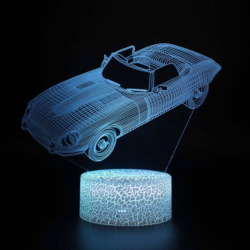 Luminária Carros em LED 3D - 16 Cores RGB com Controle Remoto