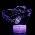 Luminária Carros em LED 3D - 16 Cores RGB com Controle Remoto