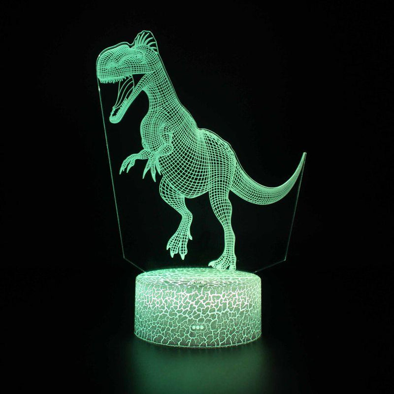 Luminária Dinossauro em LED 3D - 16 Cores RGB com Controle Remoto