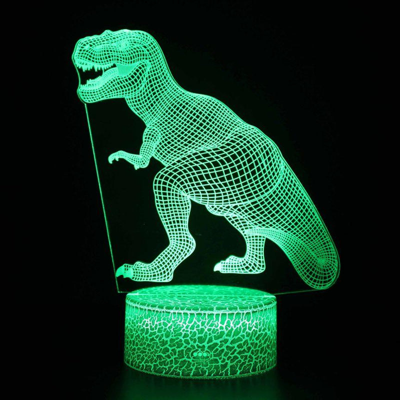 Luminária Dinossauro em LED 3D - 16 Cores RGB com Controle Remoto