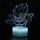Luminária Dragon Ball Z em LED 3D - 16 Cores RGB com Controle Remoto