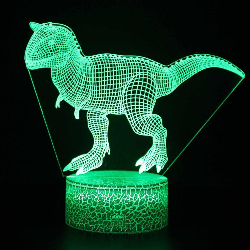 Luminária Dinossauro em LED 3D - 16 Cores RGB com Controle Remoto