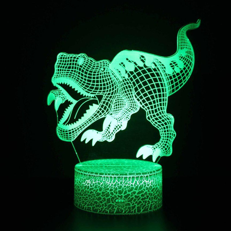 Luminária Dinossauro em LED 3D - 16 Cores RGB com Controle Remoto